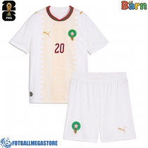 Fotballdrakt Barn Marokko Ayoub El Kaabi #20 Bortedraktsett VM 2026 Kortermet (+ Korte bukser)